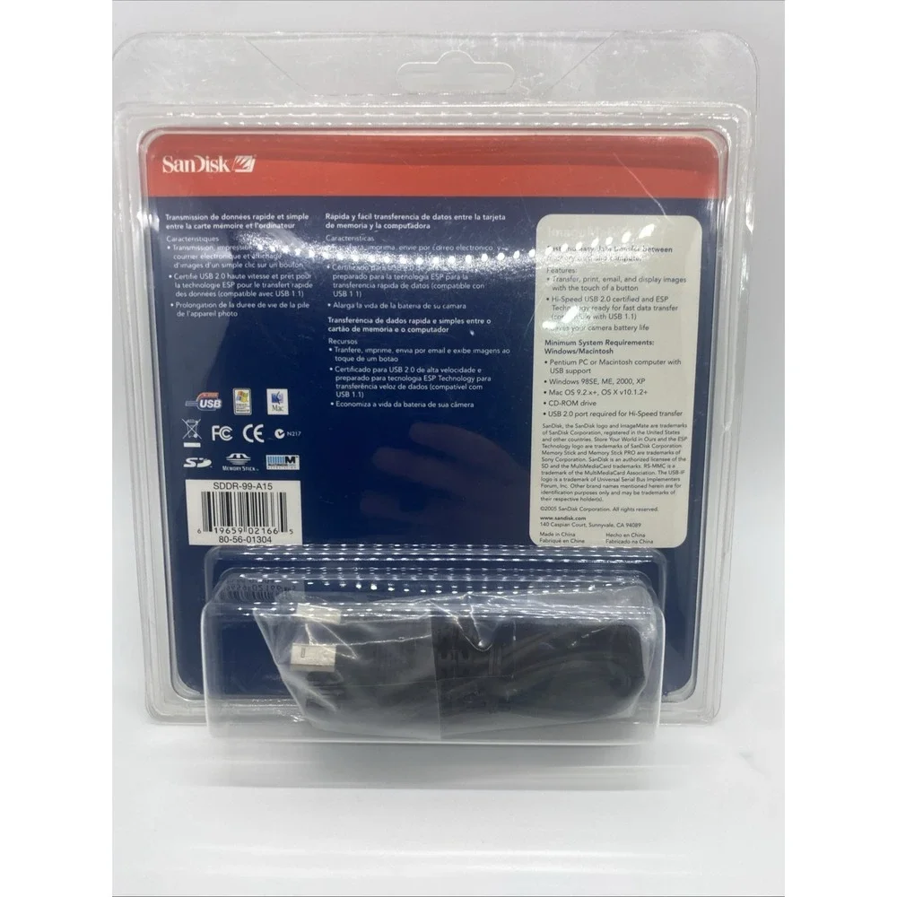 SanDisk USB 2.0 5-in-1 Card Reader Writer SDDR-99-A15  Sealed Package
